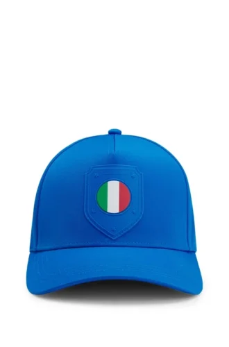 Logo cap in lustrous twill with country-flag badge Logo cap in lustrous twill with country-flag badge