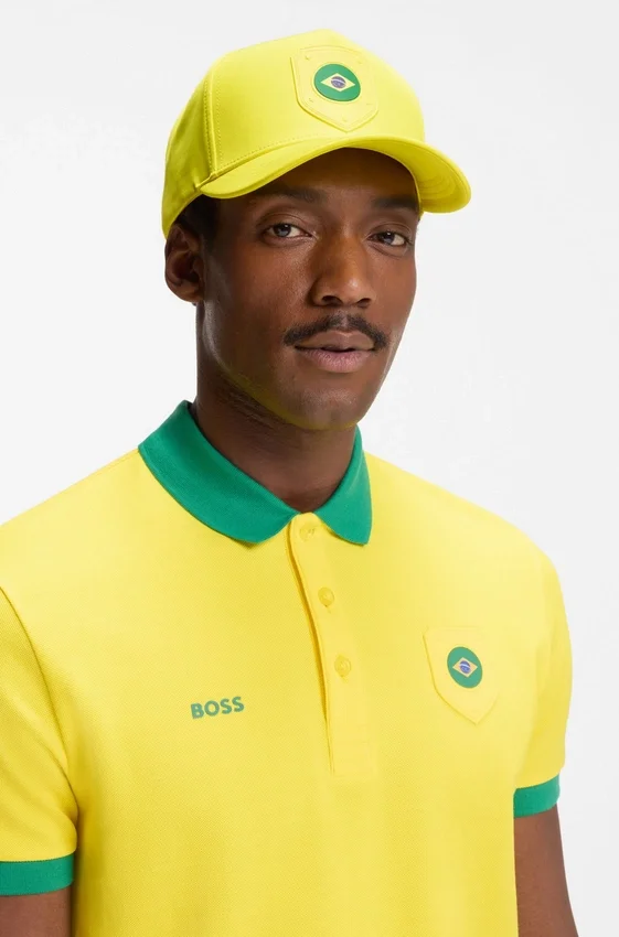 Logo cap in lustrous twill with country-flag badge Logo cap in lustrous twill with country-flag badge