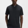 Logo-collar T-shirt in stretch cotton