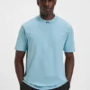 Logo-collar T-shirt in stretch cotton