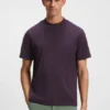Logo-collar T-shirt in stretch cotton
