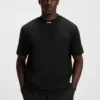Logo-collar T-shirt in stretch cotton
