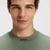 Logo-collar T-shirt in stretch cotton