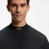 Logo-collar T-shirt in stretch cotton