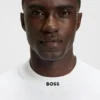Logo-collar T-shirt in stretch cotton