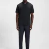 Logo-collar T-shirt in stretch cotton