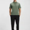 Logo-collar T-shirt in stretch cotton