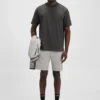 Logo-collar T-shirt in stretch cotton