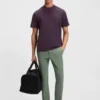 Logo-collar T-shirt in stretch cotton