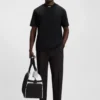 Logo-collar T-shirt in stretch cotton