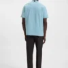 Logo-collar T-shirt in stretch cotton