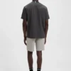 Logo-collar T-shirt in stretch cotton