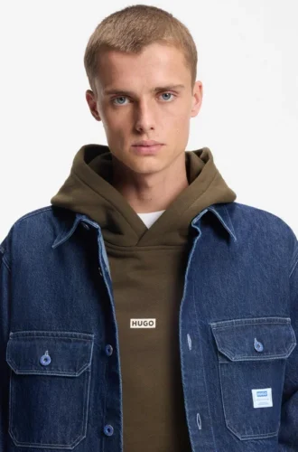 Logo-detail hoodie in cotton terry