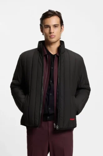 Logo-detail jacket with quilting