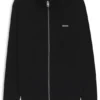 Logo-detail knit jacket in cotton
