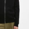 Logo-detail knit jacket in cotton