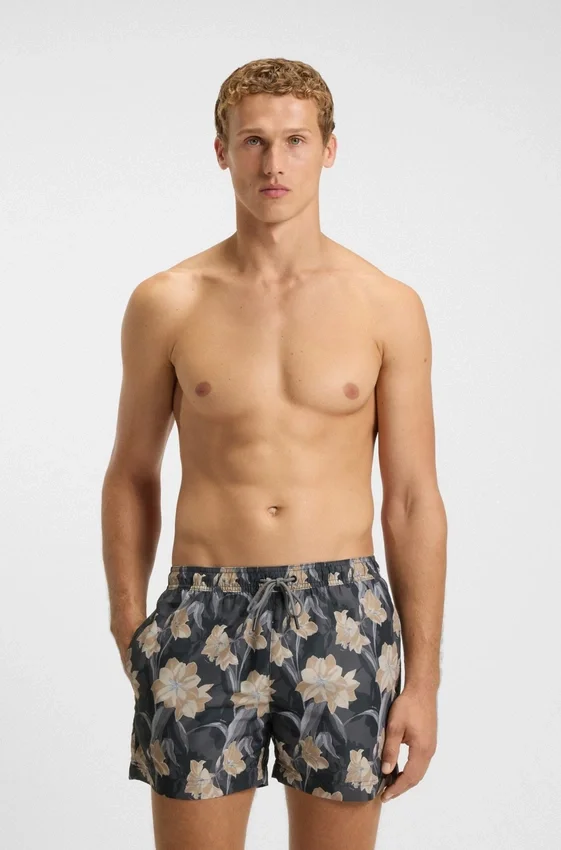 Logo-detail swim shorts with floral print Logo-detail swim shorts with floral print
