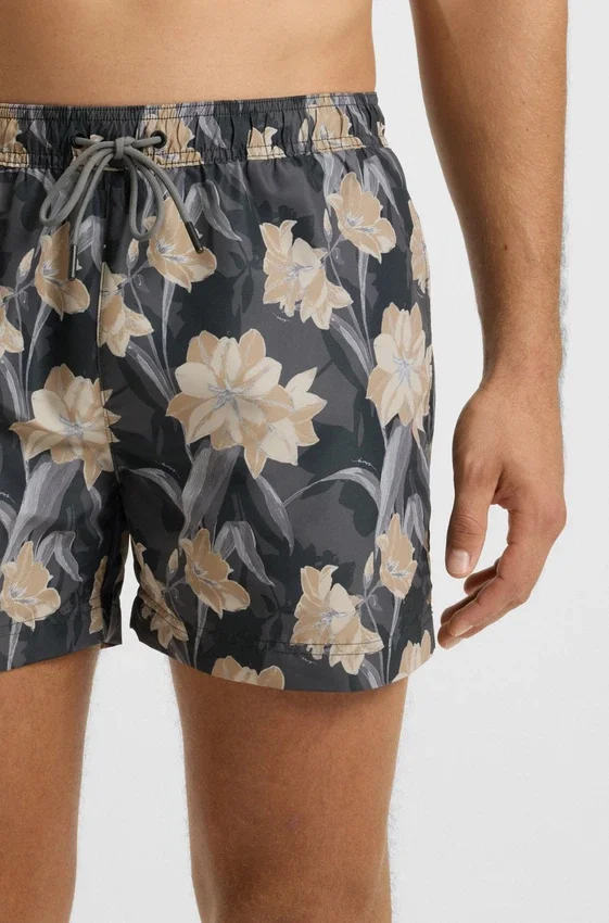 Logo-detail swim shorts with floral print Logo-detail swim shorts with floral print