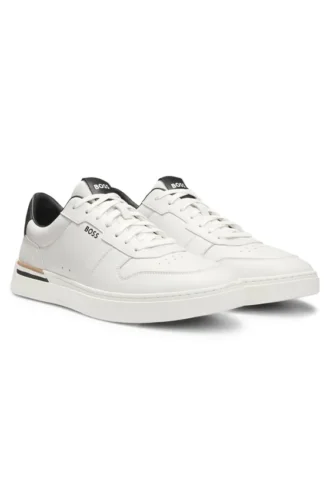 Logo-detail trainers in leather