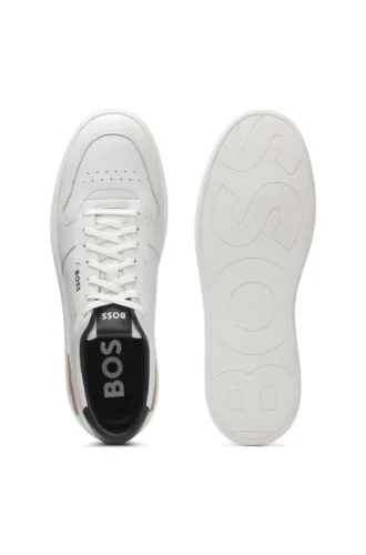 Logo-detail trainers in leather