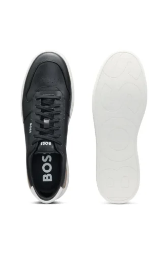 Logo-detail trainers in leather