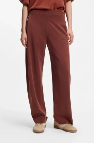 Logo-embroidery tracksuit bottoms with balloon fit
