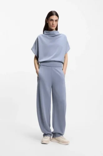 Logo-embroidery tracksuit bottoms with balloon fit