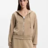 Logo-embroidery zip-up hoodie in an oversized fit Logo-embroidery zip-up hoodie in an oversized fit