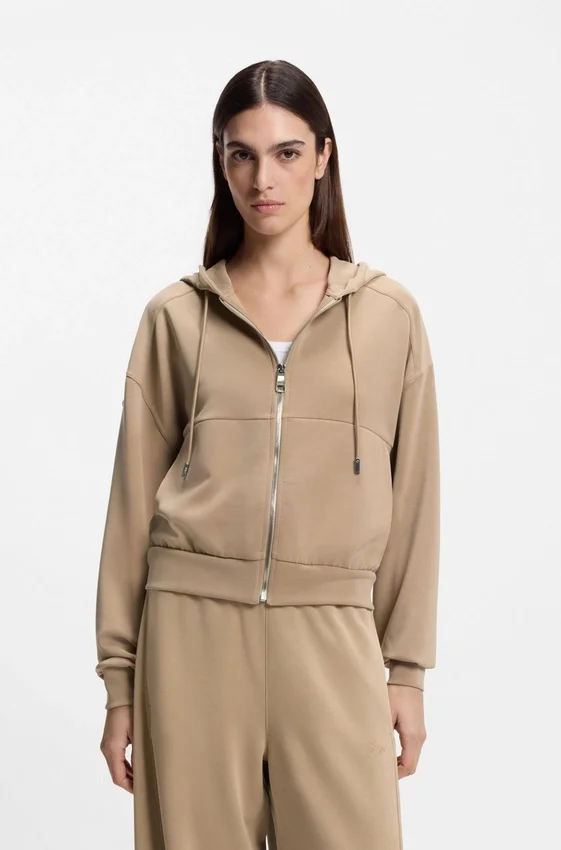 Logo-embroidery zip-up hoodie in an oversized fit Logo-embroidery zip-up hoodie in an oversized fit