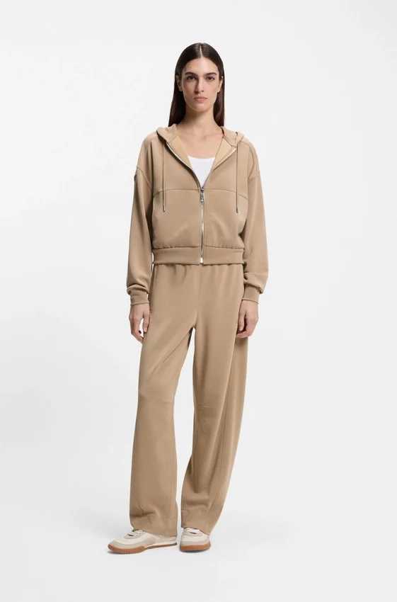 Logo-embroidery zip-up hoodie in an oversized fit Logo-embroidery zip-up hoodie in an oversized fit