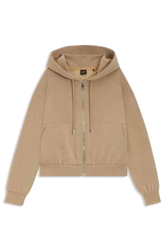 Logo-embroidery zip-up hoodie in an oversized fit Logo-embroidery zip-up hoodie in an oversized fit
