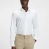 Logo-jacquard slim-fit shirt in cotton