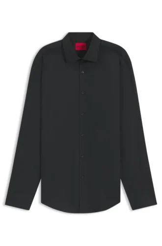 Logo-jacquard slim-fit shirt in cotton