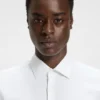 Logo-jacquard slim-fit shirt in cotton