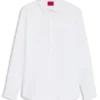 Logo-jacquard slim-fit shirt in cotton