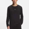 Logo-label pyjama T-shirt in a cotton blend
