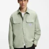 Logo-label shirt in cotton twill
