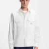 Logo-label shirt in cotton twill