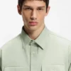 Logo-label shirt in cotton twill