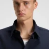 Logo-label shirt in cotton twill