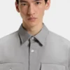 Logo-label shirt in cotton twill