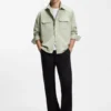 Logo-label shirt in cotton twill