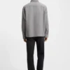 Logo-label shirt in cotton twill