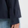 Logo-label shirt in cotton twill