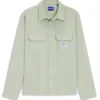 Logo-label shirt in cotton twill