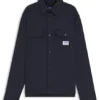 Logo-label shirt in cotton twill