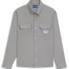 Logo-label shirt in cotton twill