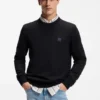 Logo-label sweater in cotton and cashmere