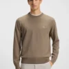 Logo-label sweater in cotton and cashmere