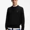 Logo-label sweater in cotton and cashmere